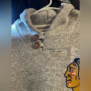 Chicago Blackhawk Buttoned Crewneck Sweater